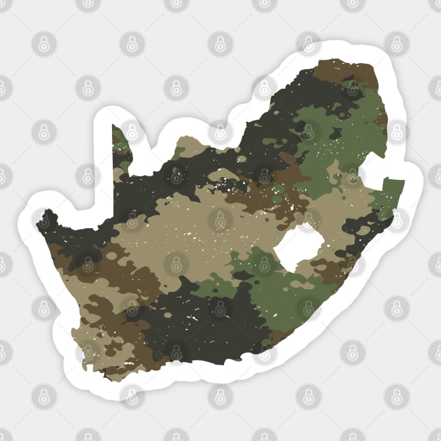 South Africa Map Camo Pattern African Safari Camouflage Sticker by BraaiNinja